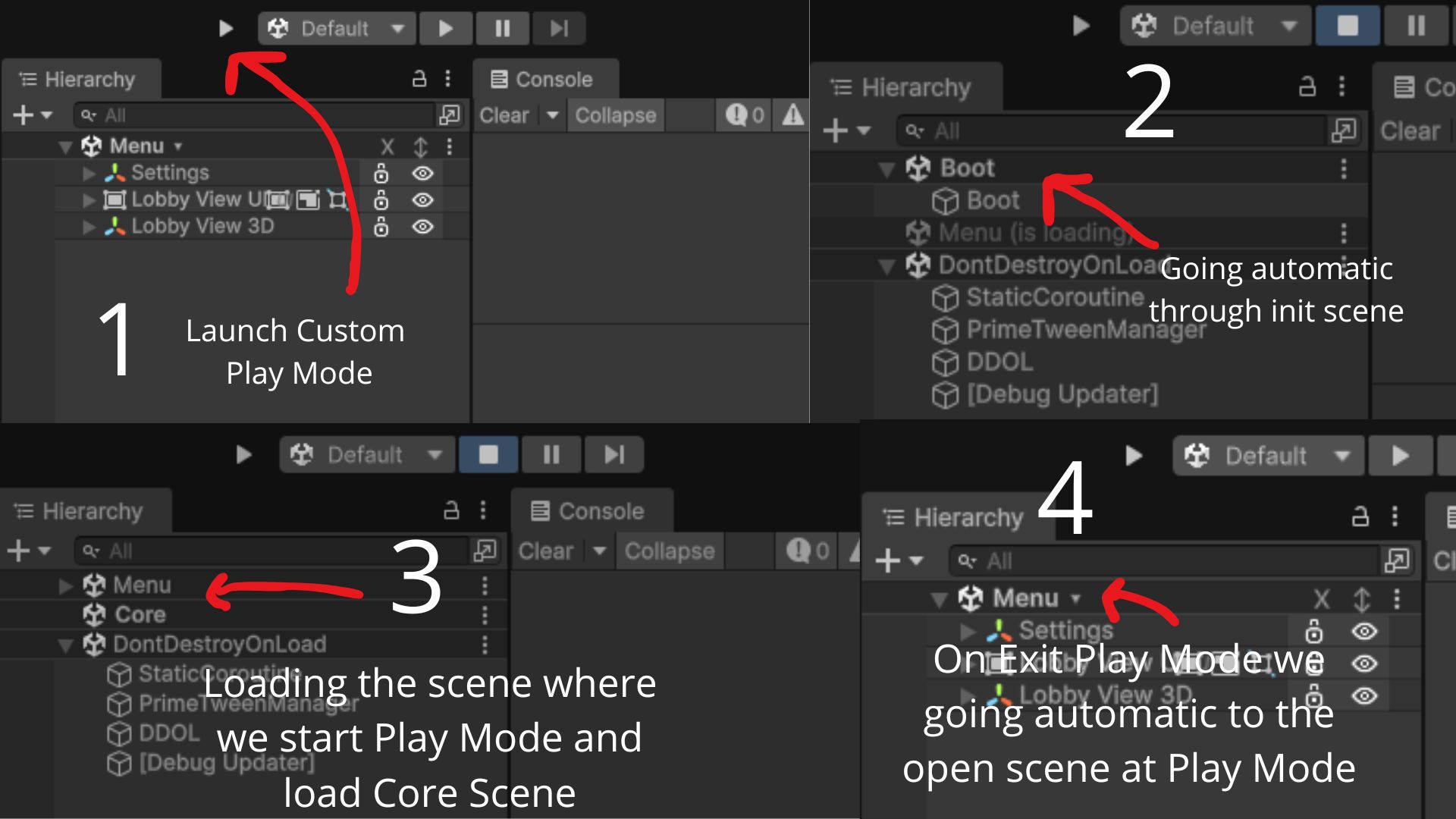 QuickLoad — ustawienia Init Scene w Project Settings